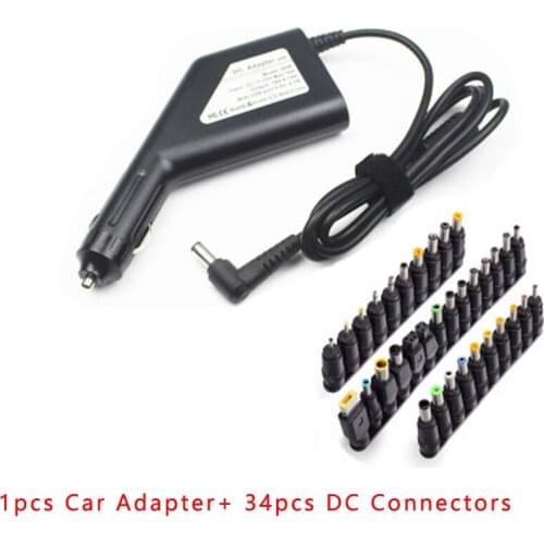 19V 4.74A 5.5*2.5mm Notebook Universal Car Charger + 34pcs DC Connectors for ASUS Lenovo HP Samsung Laptops