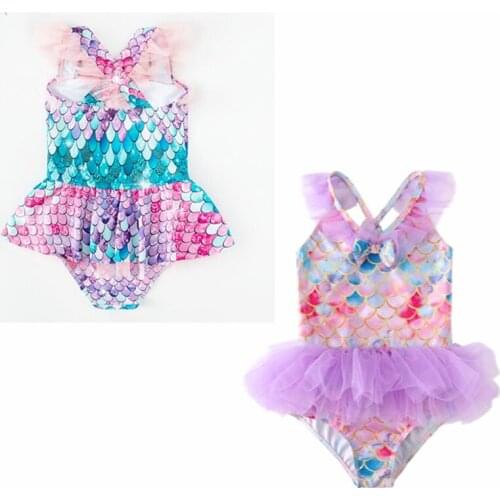 3-8y Summer Toddler Childrens Swimsuit Swimwear And Swimming Trunks Little Girl Bikini Girls Beachwear Girls Dress Cool
