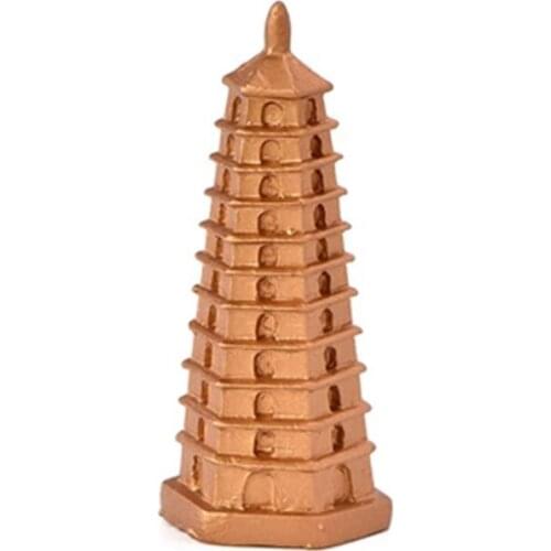 ZOCDOU 1 Piece Golden Multistory Tower Small Statue Little Figurine Crafts Figure Ornament Miniatures