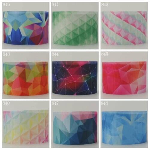 10yards - different size -Gradient color geometric ribbon -diamond pattern printed grosgrain ribbon/satin ribbon