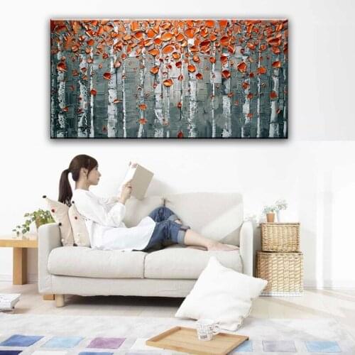 100% hand painted oil painting Home decoration high quality landscape knife painting pictures