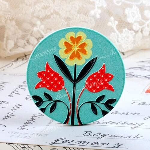 2Pcs 45mm Flower Unique 3D Embossed Big Round Handmade pattern Wood Cut Pendant make Necklaces, Bracelets,Brooch-(WI-26)