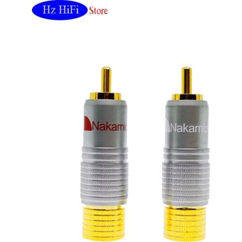 2PCS RCA Nakamichi 24K Glod plated RCA Plug Audio Video Cable Connector