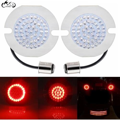 2X Motorcycle 1157 Red LED Flat Turn Signal Light For Harley Dyna Street Bob FXDB Softail Blackline Breakout Sportster 883 1200