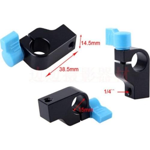 3pcs 15mm Rod Clamp Holder "1/4" Thread DSLR Camera Rig Rail Support System Arm