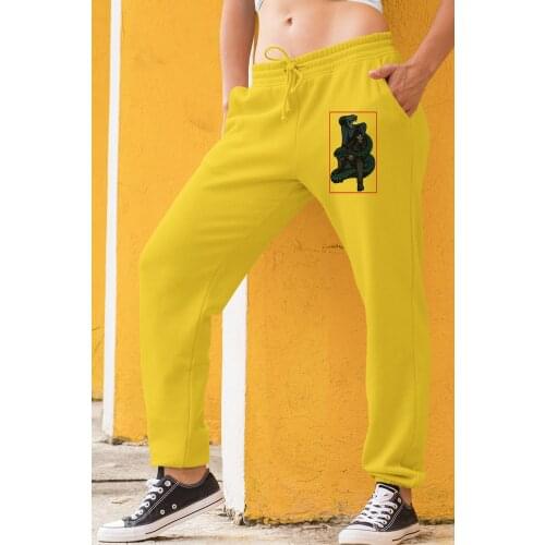Angemiel Wear Snake And Coolest Skeleton Yellow Women Sweatpants