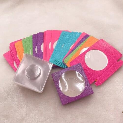 Glitter Eyelash Box Blank Eyelashes Package Multicolor Paper Box Clear tray 25mm Eyelashes Flash Lash Box