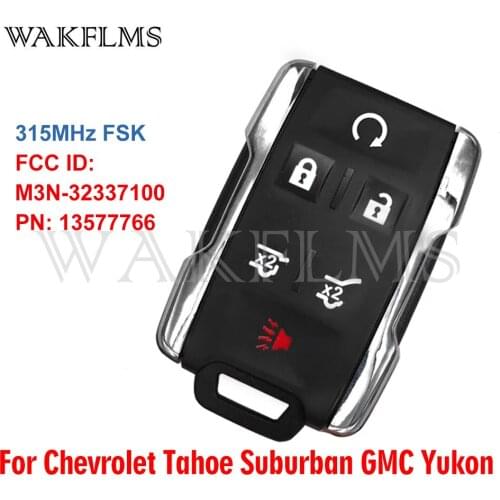 For Chevrolet Tahoe Suburban GMC Yukon 6 Btn Witch Panic 315MHz FSK FCC ID:M3N-32337100 P/N:13577766 Remote Car Key