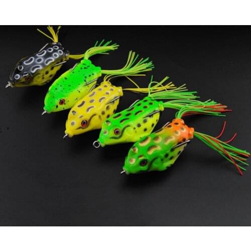 5Pcs/Set 6cm Fishing Artificial Lifelike Lure Wobbler Frog Shaped Fish Bait