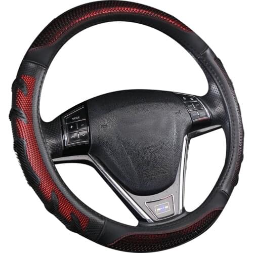 Leather Universal Car Steering-wheel Cover 38CM Car-styling Sport Auto Steering Wheel Covers Anti-Slip Automotive Accessories