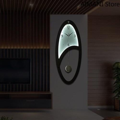 Creative Intelligent Luminous Wall Clock Handmade Living Room Photosensitive LED Lamp Induction Mute Clock Clock with Cover