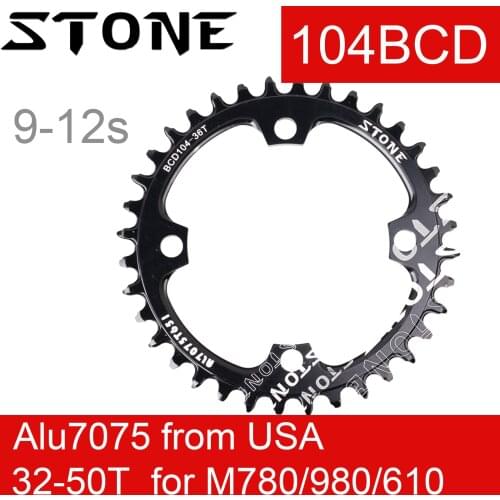 Stone 104BCD Round Chainring For Shimano M430 m780 m610 M980 34t 36t 38t 40 42 44 46 48T MTB Bike 12s 12 speed chainwheel
