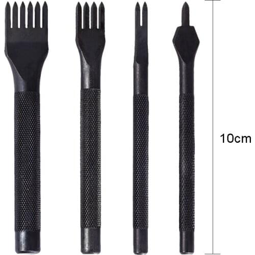 Round Hole Punch Row Prong Stitching Cutter Tool Make Hand Sewing Hole Leather Craft Tools Spacing Cutting3/4/5/6mm 1/2/4/6Holes