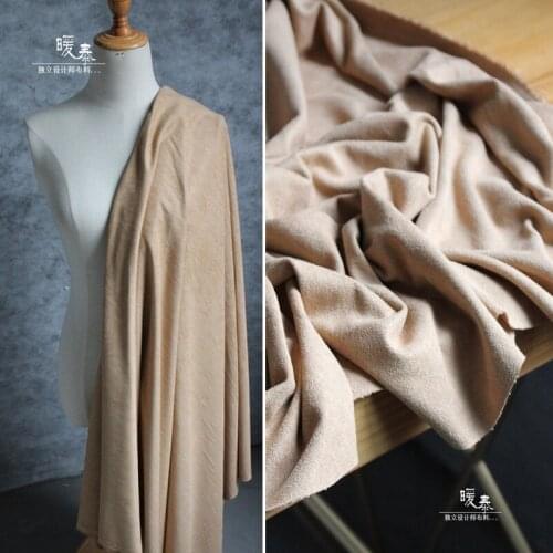 Frosted Suede Fabric Camel Faux Suede Fleece Chicken Fleece DIY Autumn Winter Coat Clothes Jacket Designer Fabric 0.35mm