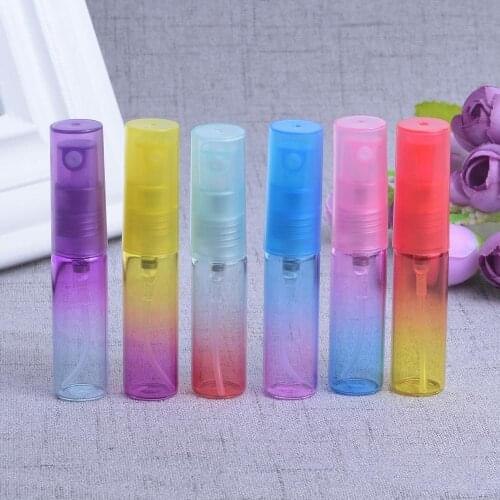 5ML Refillable Perfume Bottle Portable Bottle With Spray Pump Empty Cosmetic Container Rainbow Color Glass Bottle Travel Size