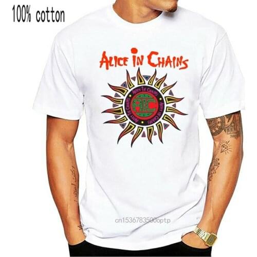 Alice In Chains Logo Mens Black Rock T-shirt NEW Sizes S-XXXL Men Tee Shirt Tops Short Sleeve Cotton Fitness T Shirts