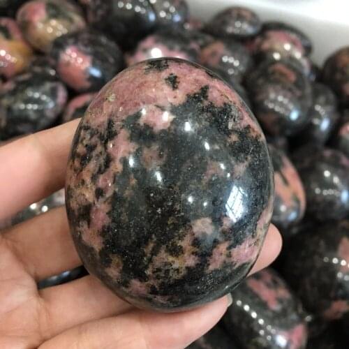 150g natural plum blossom tourmaline tumbled palm stone and mineral polished gem reiki healing crystal