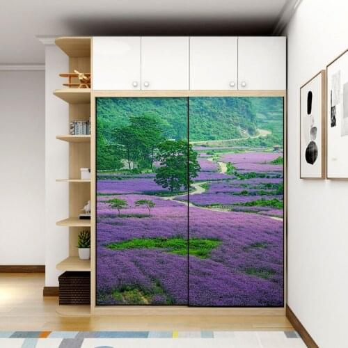 Custom made mirror opaque stickers bathroom bathroom kitchen translucent film wardrobe sliding door wooden door lavender