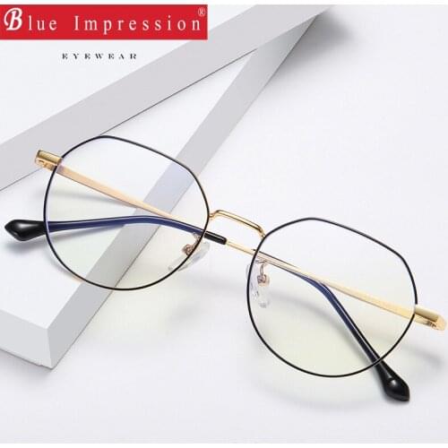 New blue light glasses Women Round frame retro flat lens competitive games goggles for men and women computer glasses BL622110