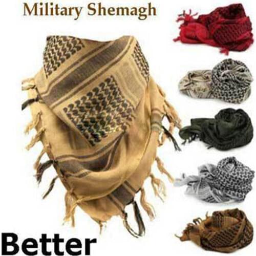 NEW High quality Arabic Scarf Thick version Military Shemagh Scarf Tactical Desert Arab Keffiyeh scarf arabic 100% Cotton 1pc