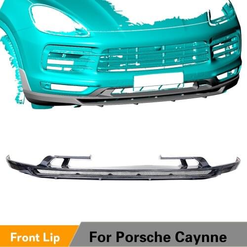 Carbon Fiber Front Bumper Lip Spoiler Splitters For Porsche Cayenne 2018 2019 Front Bumper Guard