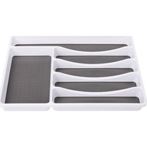 Plastic Cutlery Storage Box Dinnerware Tray Kitchen Drawer Organizer Separation Cutlery Organizer for Spoon fork