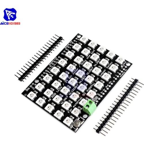 Diymore WS2812 40 Bit Full-Color RGB LED Flexible Panel Dot Matrix Module Built-in Light Driver Development Board for Arduino