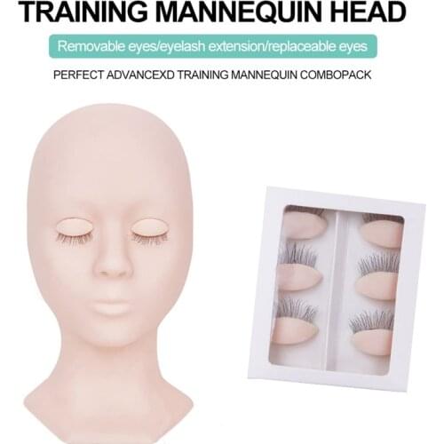 Grafting Eyelash Extension Massage Mannequin Head For Makeup Practice Eye Facial Dummy Removable Eyelids Training Heads Model