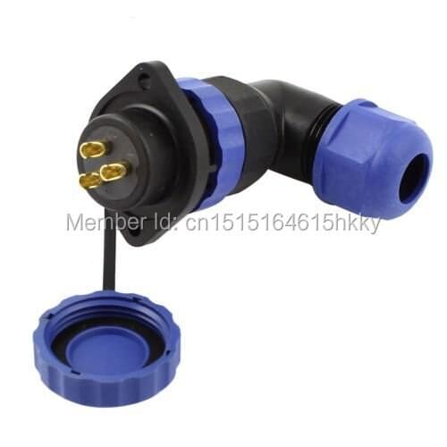 SD20 20mm 3 Pin 3P Flange Waterproof Aviation Connector Plug Socket Elbow IP68
