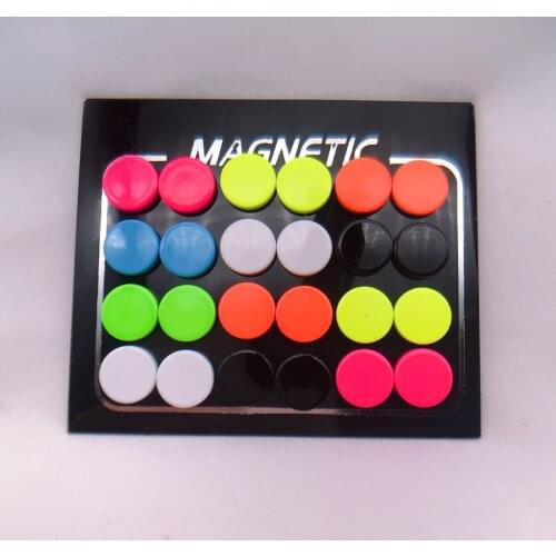 24pcs/lot 6 8 10mm Black Colorful Punk Mens Strong Magnet Earring Stud Titanium steel Non Piercing Fake Earrings Women Jewelry