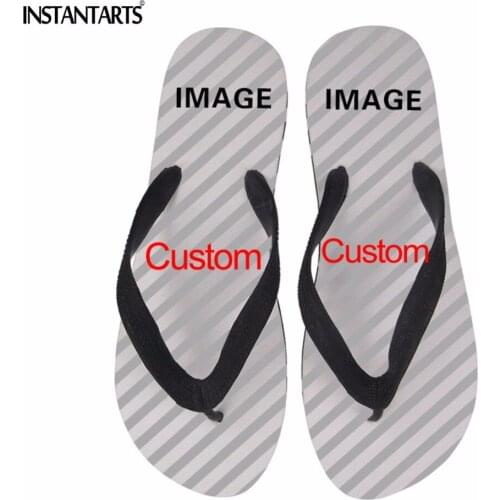 INSTANTARTS Women Soft Rubber Flip Flops Summer Beach Water Slippers Customized & Dropshipping Female Girl Home Outside Sandals