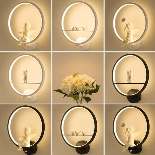 Modern Wall Lamps Art Angel Nordic Creative For Living Room Bedroom Bedside Lighting Bracket High-power Led Lustre Home Dero