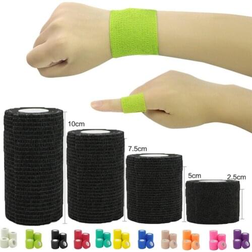 Sports Waterproof Cotton Sports Tape Athletic Elastic Self Adhesive Bandages Pet Bandages S M L XL Sports Safety 11 Colors