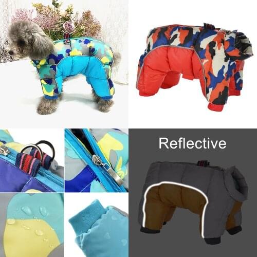Reflective Winter Dog Coat Jacket Warm Outfit for Small Pet Dogs Waterproof Puppy Clothes Teddy Bear Jumpsuit Clothing Chihuahua