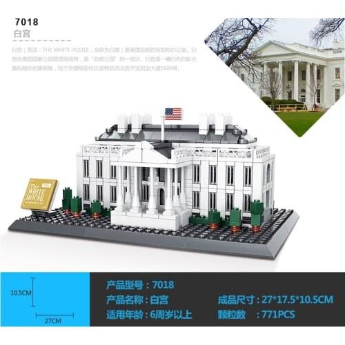 WANGE Blocks The White House of Washington Construction Building Blocks 803pcs Bricks Educational Kids Toys for Children Gifts