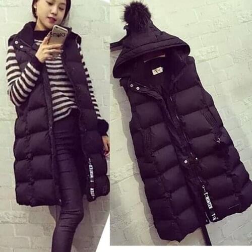 Womens Hoodie Vest Winter Warm Thicken Casual Windbreaker Solid Colors Sleeveless Jacket Female Classic Waistcoat