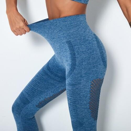 High Waist Fitness Leggings Women Sexy Seamless Leggings Hollow Printed Workout Pants Push Up Slim Elasticity For Fitness 2021