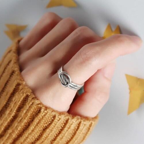 Women Antique Silver Ring 925 Multi Layered Stacking Love Knot Midi Knuckle Bridesmaid Ring Birthday Gift for Her Party Favors