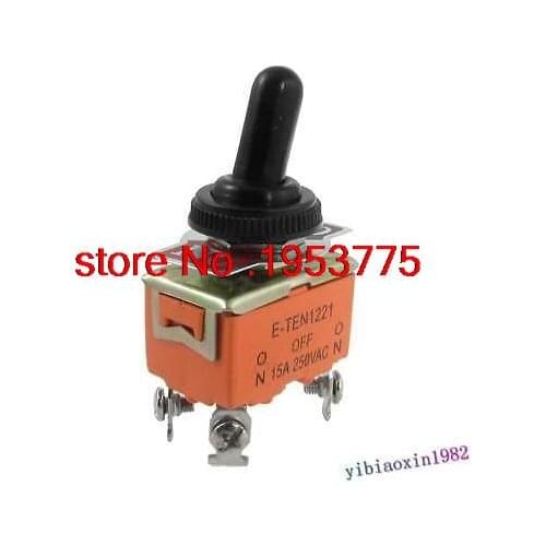10pcs AC 250V 15A on/off 2 Position DPST 4 Screw Terminals Toggle Switch with Wa
