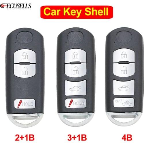 2+1/3+1/4 Button Remote Key Shell Case Smart Car Key Housing For Mazda 3 5 6 CX-5 CX-7 CX-9 MX-5 Miata with Uncut Insert Key