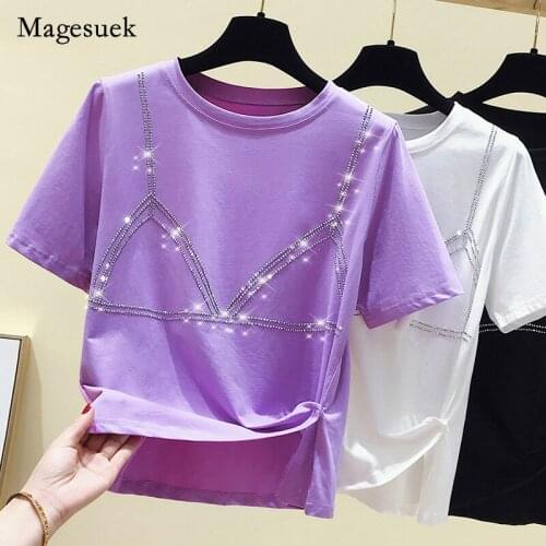 2021 Summer New Fashion Irregular Side Buckle Short Length T-shirts Short Sleeve T Shirt Female Solid Harajuku Shirt Tops 10018
