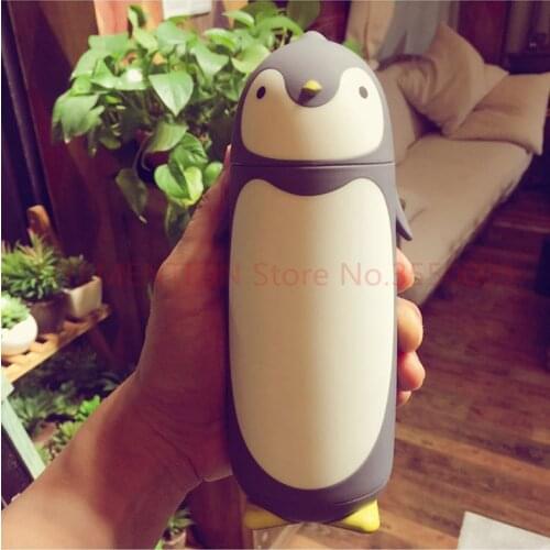 30pcs Penguin Stainless Steel Thermos Vacuum Flasks Cartoon Thermocup Portable Thermal Insulated Mug Children Drinking Bottle