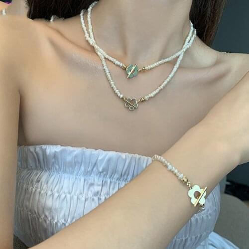 4-5mm WHITE CHOCKER necklace /BRACELET nature FPPJ wholesale beads