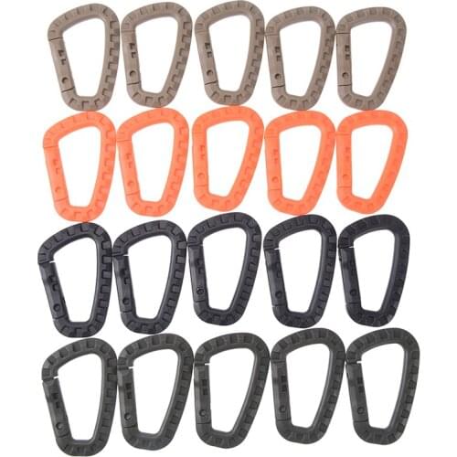 5pcs Tactical Outdoor Carabiner Hook Backpack D Buckle Military Outdoor Bag Camping Climbing Accessories