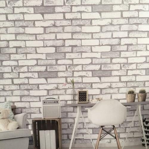 Bacaz Exfoliator Texture Grey 3D Brick Wallpaper for Restaurant Cafe Sofa Background Decor 3d Stone Wall paper 3d Wallcoverings
