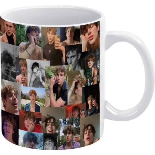 Vinnie Hacker White Mug 11oz Ceramic Tea Cup Coffee Mug Friends Birthday Gift Hot Boys Noah Beck Alt Indie Zoe Lavern