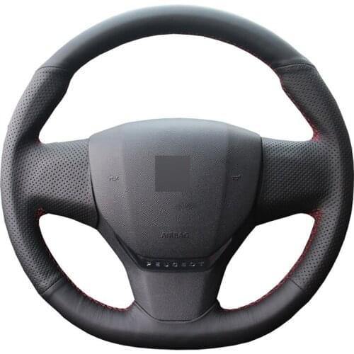 Artificial Leather Steering Wheel Cover for Citroen C3 C3-XR 2015-2019 C4 2016-2019 Peugeot 408 2014-2019 Traveller 2016-2019
