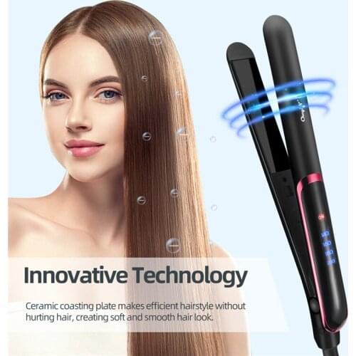Ckeyin 2 In 1 Straight Hair Iron Constant Temperature Curling IronFast Heating Straight Hair Hair Care Styling Tool LED Display