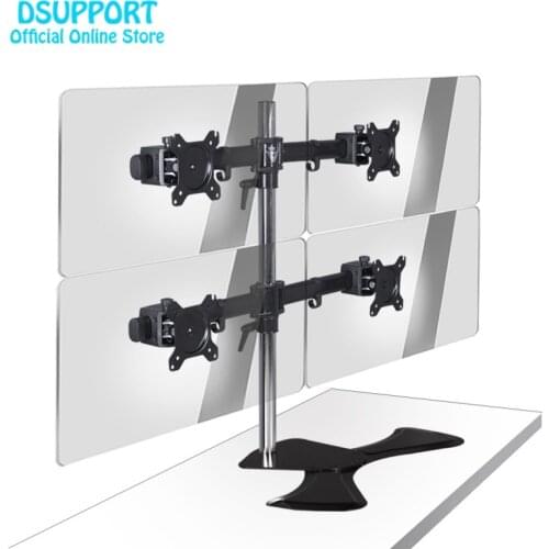 Full Motion 15"-27" LCD LED 4 Screen Monitor Holder Flexible Display Mount Rack Stand MP340
