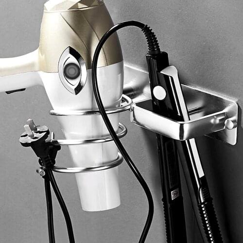 Hair Dryer Holder Rack Barber Salon Styling Storage Straighteners Organizer Hairdryer aluminum Stand Bracket